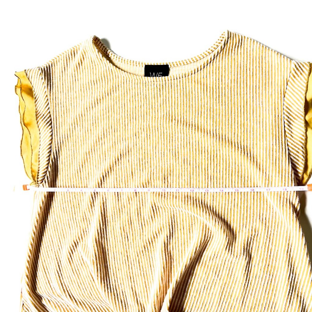 anthropologie w5 yellow striped top w/ruffle sleeves - Picture 4 of 4